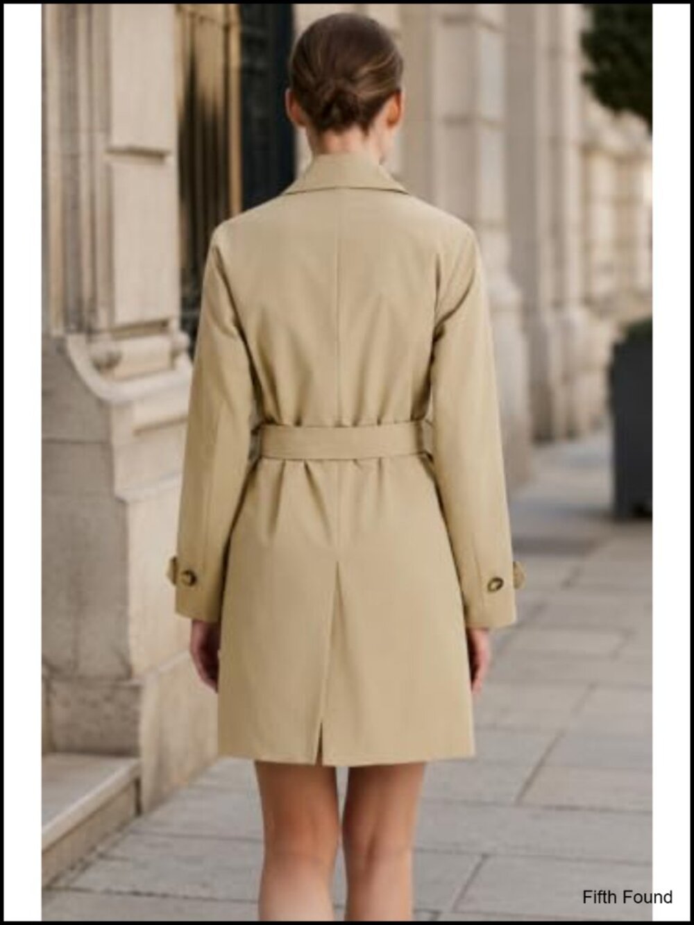 Waterproof Long Trench Coat Double Breasted Belted Lightweight Travel - Picture 4 of 6